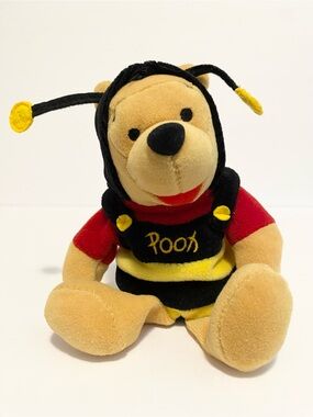 Vintage Winnie the Pooh Bumble Bee Beanie Plush Small 6” Stuffed Animal Toy